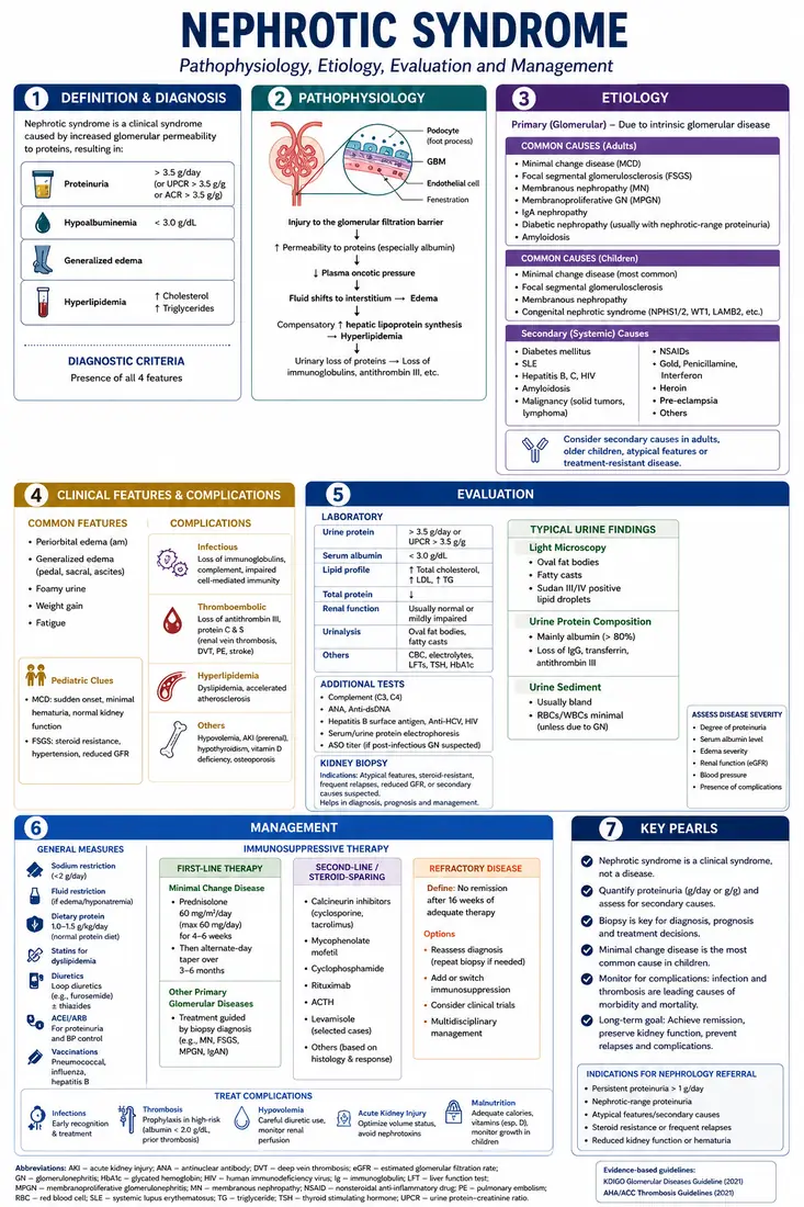 Nephrotic Syndrome — Pathophysiology, etiology, management