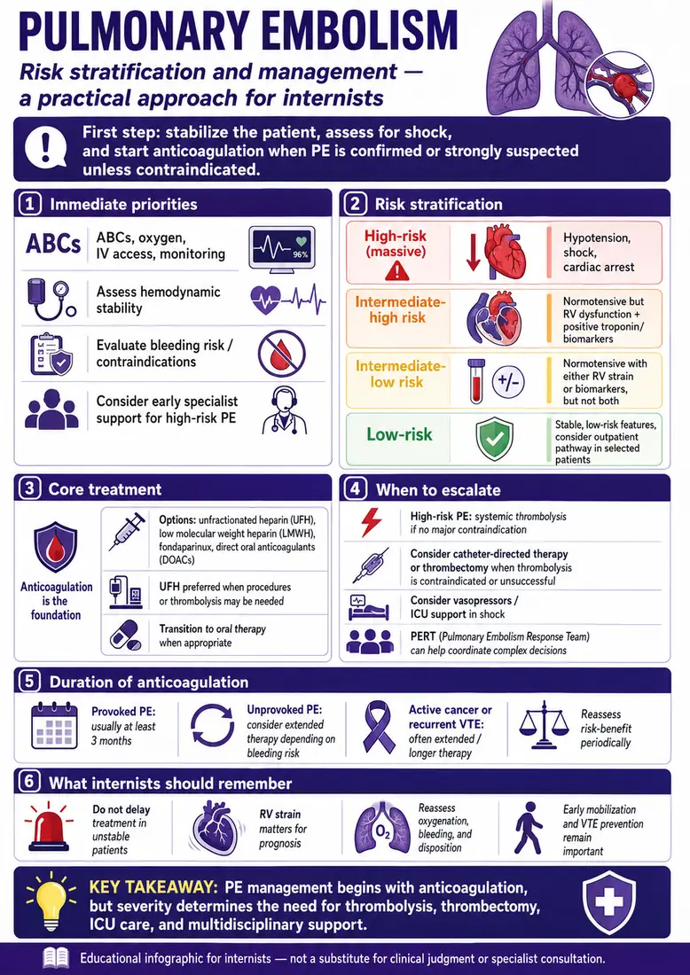 Pulmonary Embolism: Management — Risk stratification and treatment