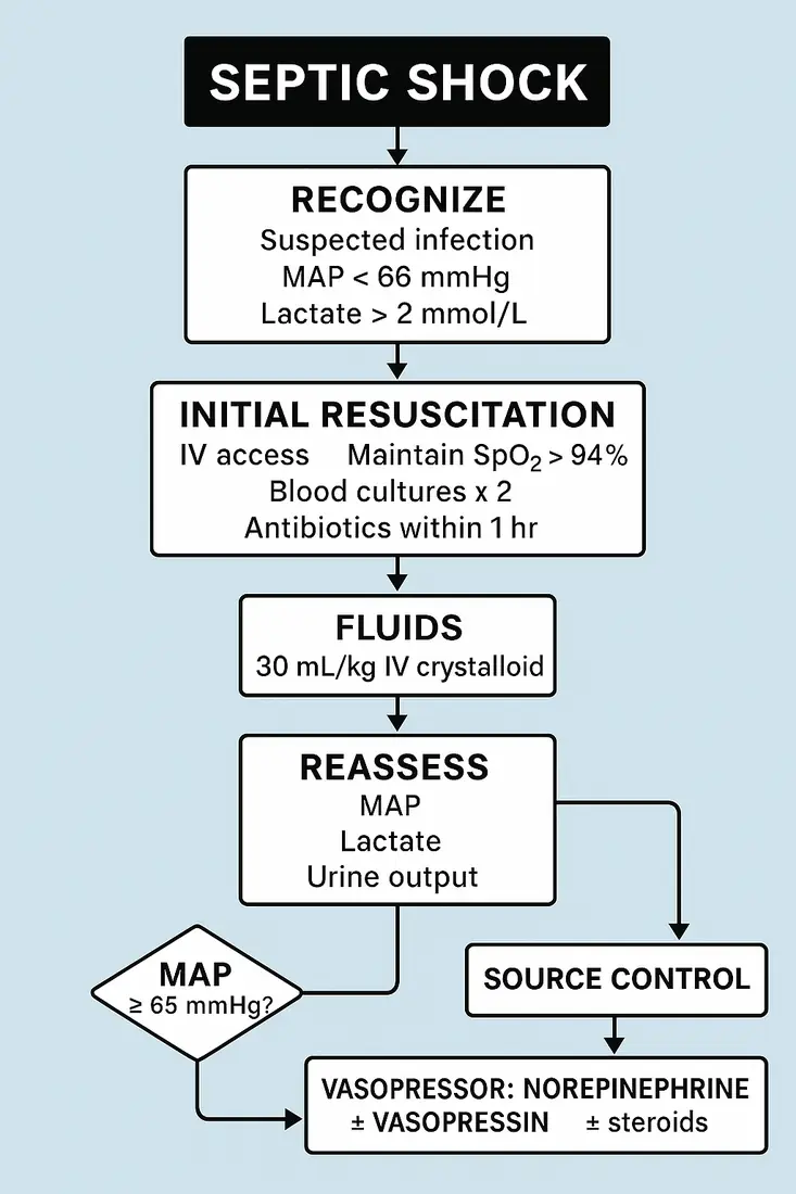 Septic Shock — Recognition, resuscitation, management